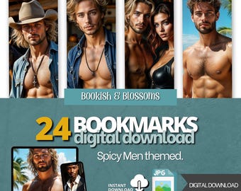 24+ Book Club Bookmarks - Spicy Men - Morally Grey, Digital Printable Bookmarks, Booktok, Bookish, Romance Bookmark, Spicy Romance, Steamy