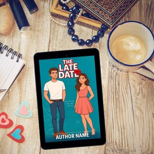 Premade Book Cover - The Late Date - enemies to lovers romance, Ebook Cover, cozy romance, spicy romance, romance, Digital Book Cover Art