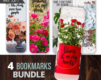 Bookmark Bundle / Gardening / Plants / bookmarks for women / gift for girlfriend / Flower bookmark/ laminated tassel/ Garden Lovers / Gifts