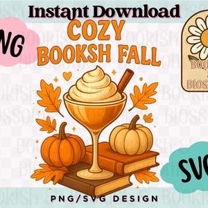 Cozy Bookish Fall Png – 20 Free PNGS - spooky season Png, Halloween Png, autumn Png, pumpkin Png, book lovers Png, booklover fall Png, TBR