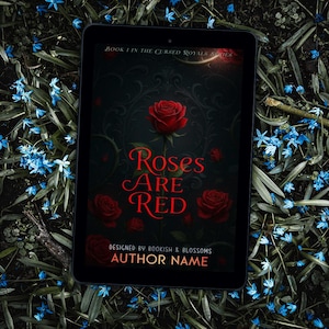 Premade Book Cover - Roses are Red - Dark fantasy romance, Ebook Cover, urban fantasy, science fiction, fantasy, Digital Book Cover Art