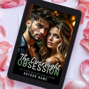 Premade Book Cover - Overnight Obsession - Steamy romance, Ebook Cover, Spicy Romance, forbidden, billionaire, enemies, Digital Book Cover