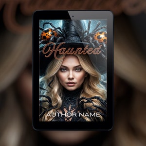 Gotowy projekt okładki książki, okładka e-booka, okładka książki cyfrowej fantasy, samodzielna publikacja, tajemnica, thriller, młodzieżowa okładka cyfrowa, czarownica na Halloween