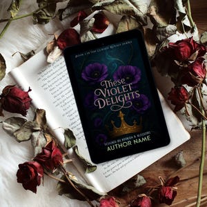 Premade Book Cover - Violet Delights - Dark fantasy romance, Ebook Cover, urban fantasy, science fiction, fantasy, Digital Book Cover Art