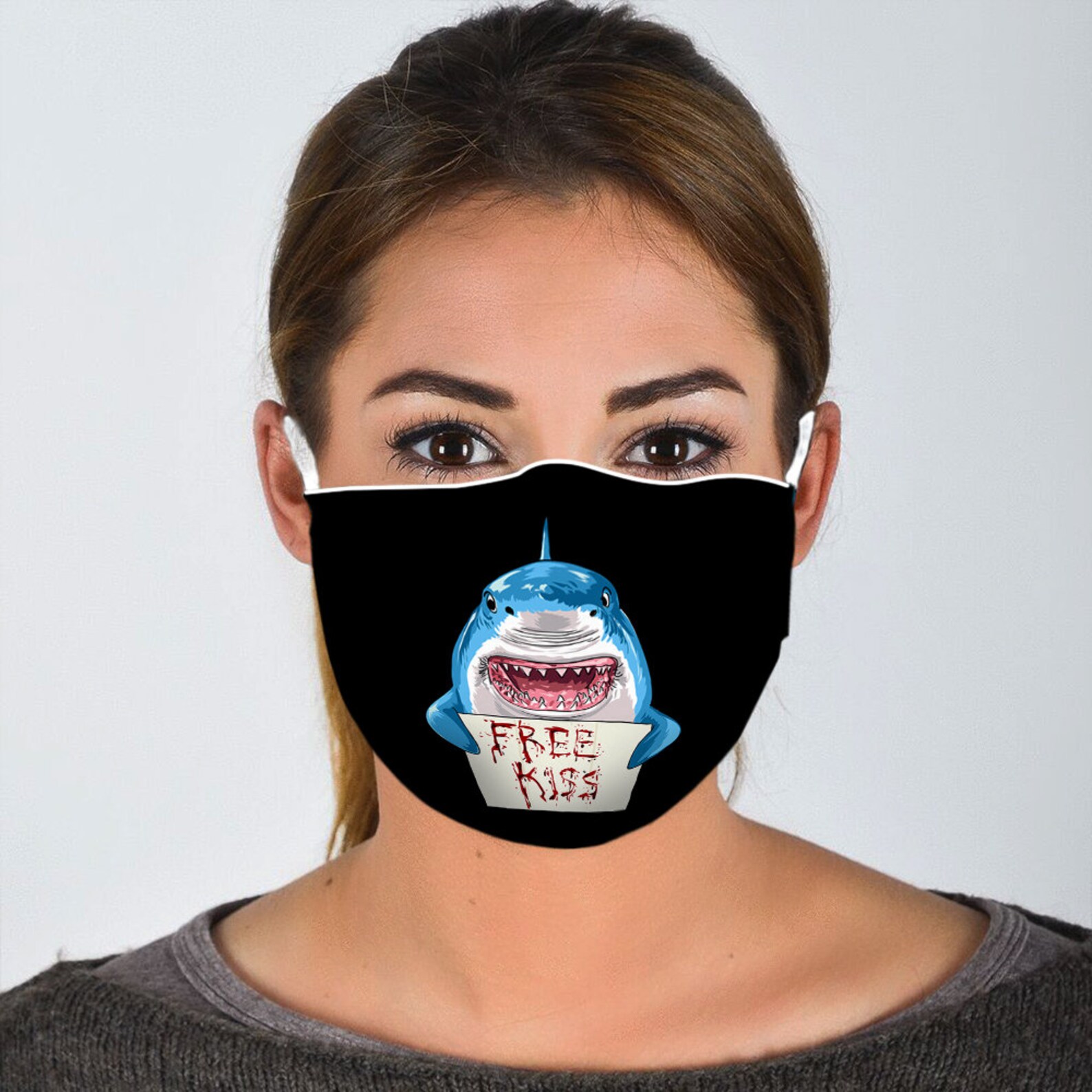 3D Funny Shark Face Maskshark Teeth Face Maskshark Face Mask Etsy