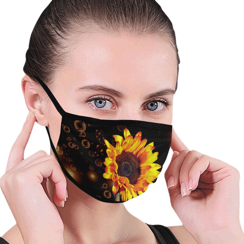 Sunflower Face Masksunflower Protective Face Maskwashable Etsy