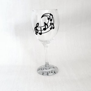 Music Wine Glass Music Notes Decoupage Glassware Music - Etsy UK