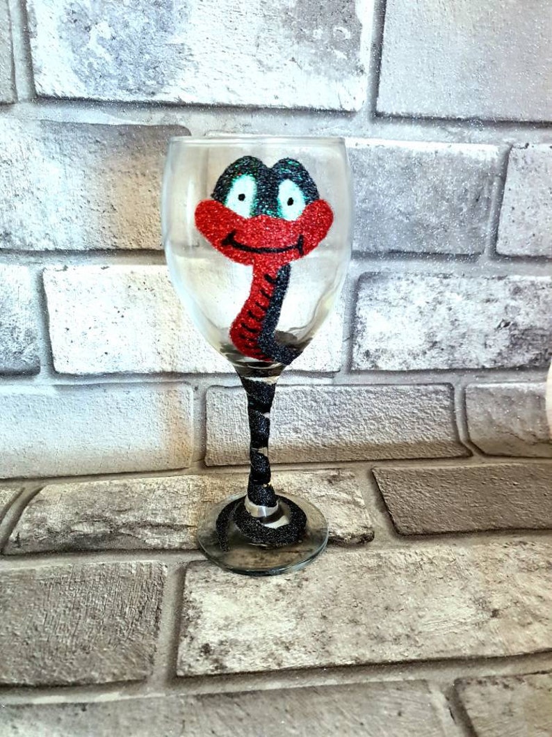 Snake Glitter Wine Glasses Snake Gifts - Etsy