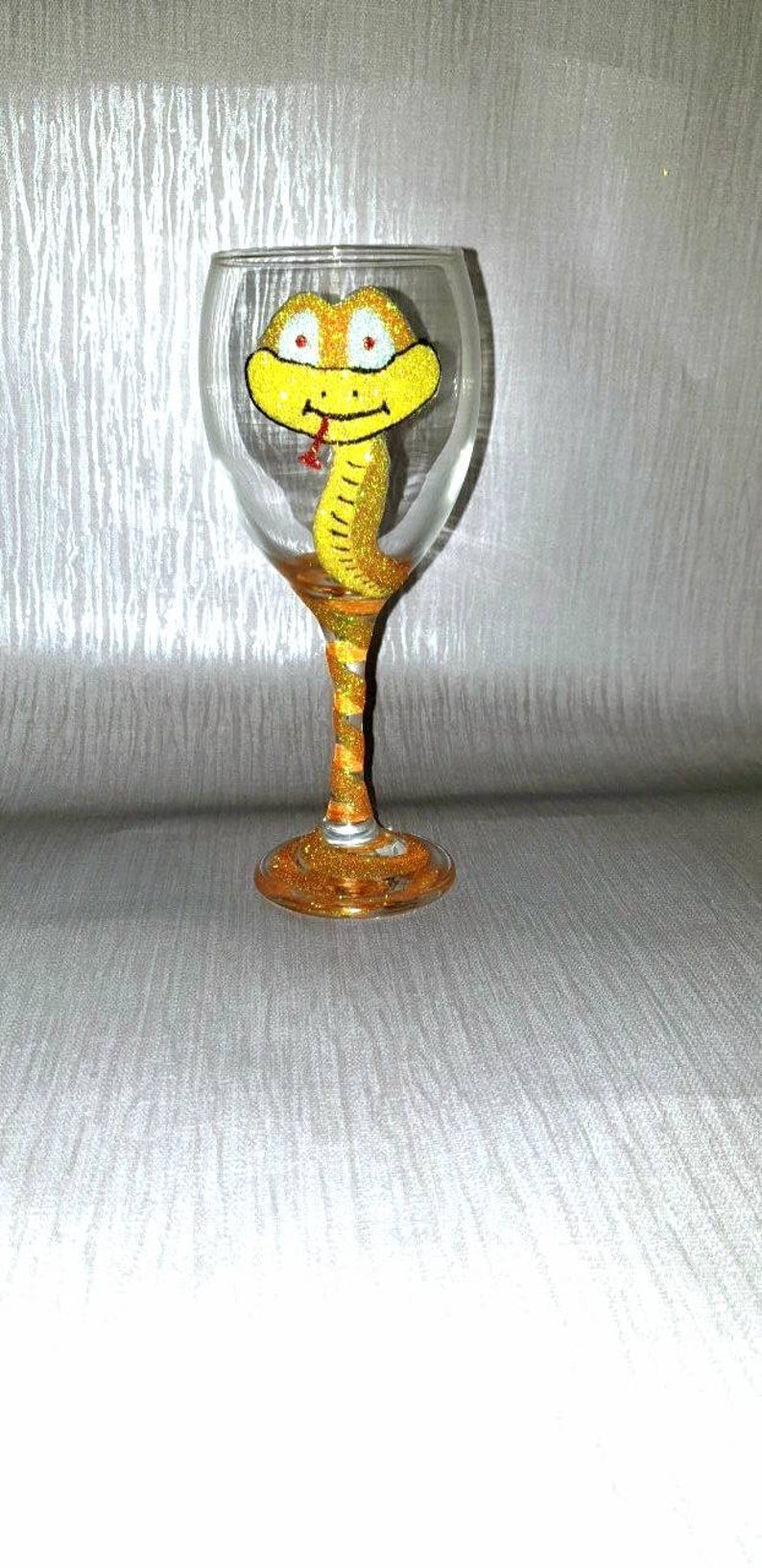 Snake Glitter Wine Glasses Snake Gifts - Etsy