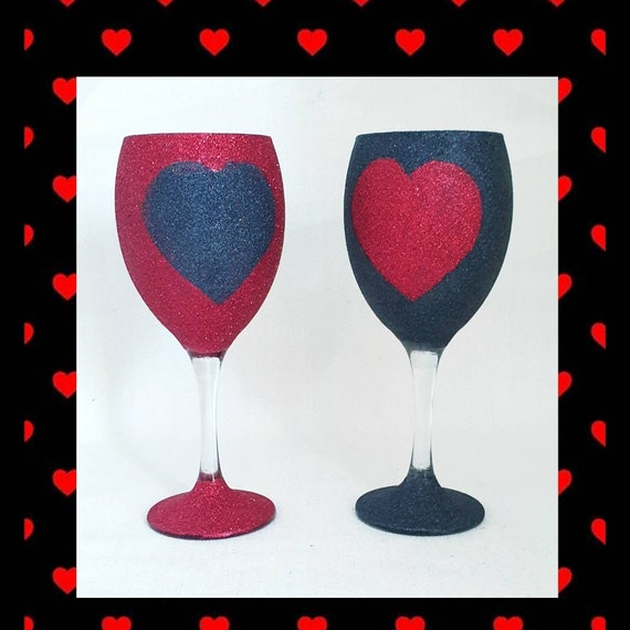 wallpapers Valentine Wine Glasses For Couples etsy