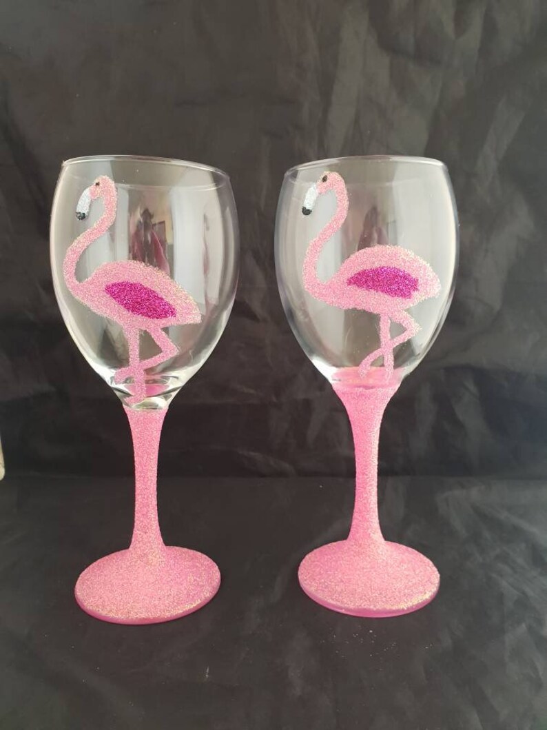 Flamingo Glitter Glasses