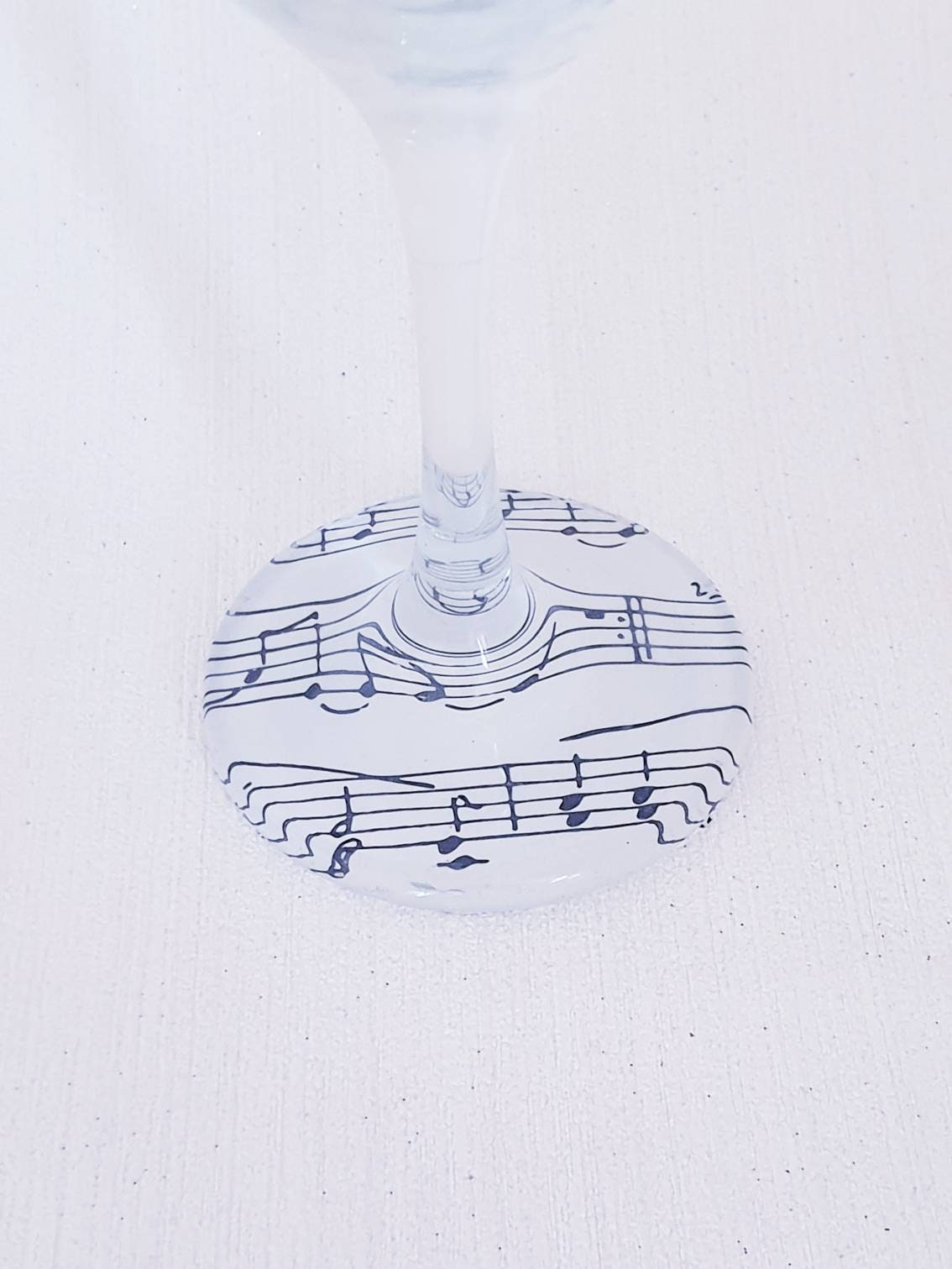 Music wine glass music notes decoupage glassware music | Etsy