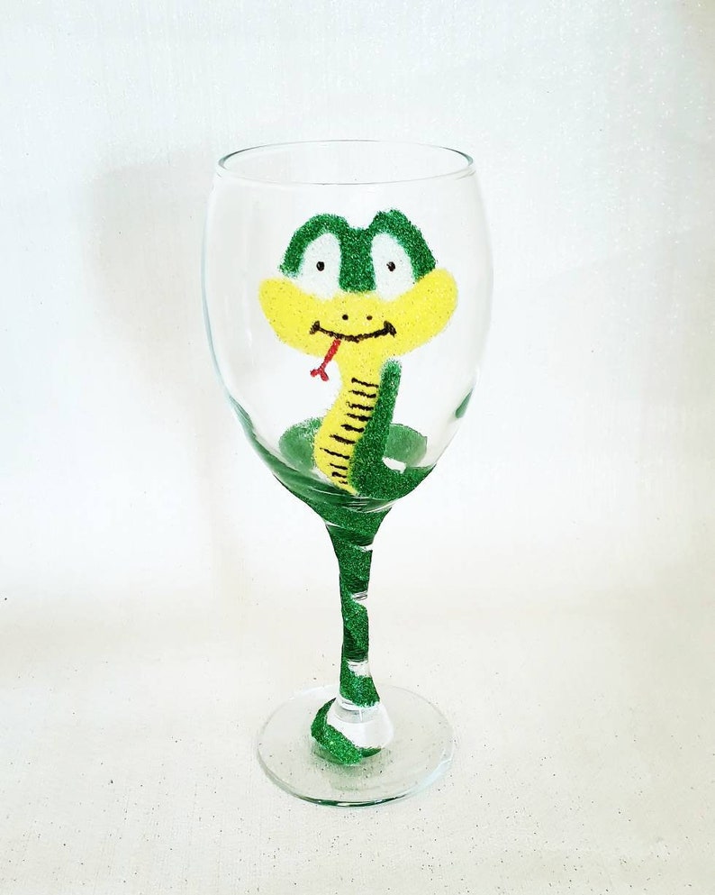 Snake Glitter Wine Glasses Snake Gifts - Etsy UK