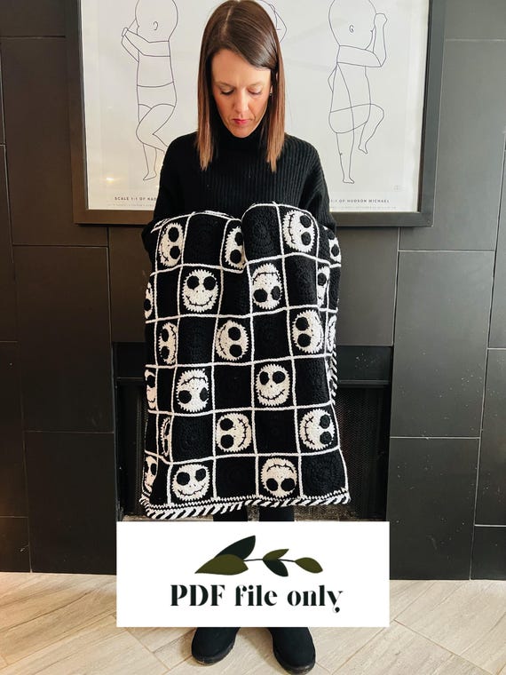 9 Jack Skellington Crochet Patterns 7 Crochet Pattern Full Blanket Jack Skellington Granny