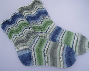 hand knitted socks in opal sock wool
