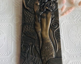 Art Nouveau Wall Plaque Two Embracing Women