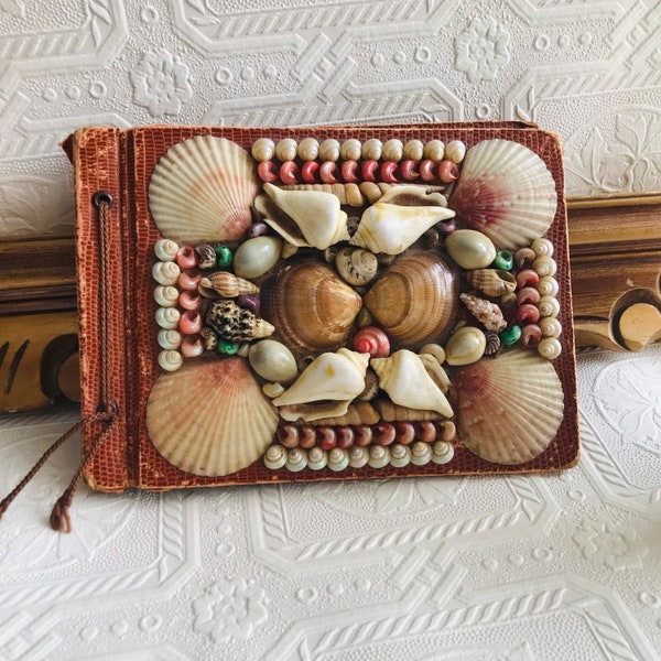 Vintage Sweet Photo Album Covered In Shells With A Dedication Empty Pages