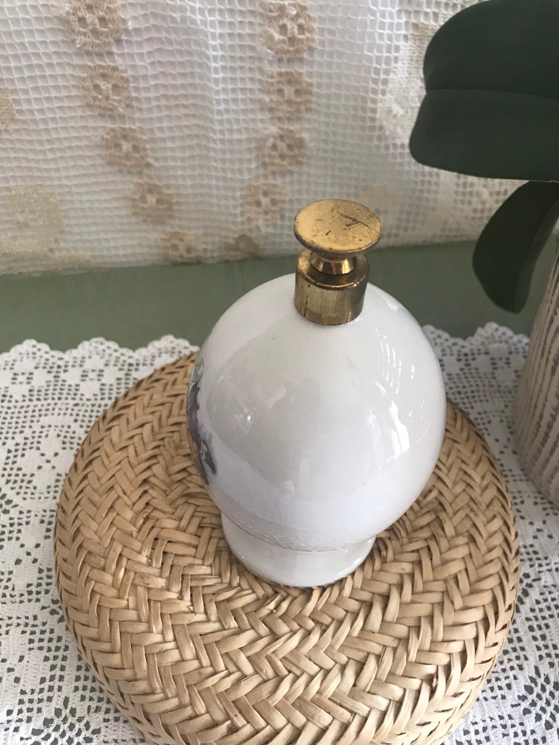 A Beautiful Egg Shaped Scent Bottle With Brass Lid Etsy UK