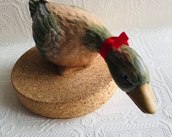 Farmhouse Decor Glazed Ceramic Painted Goose