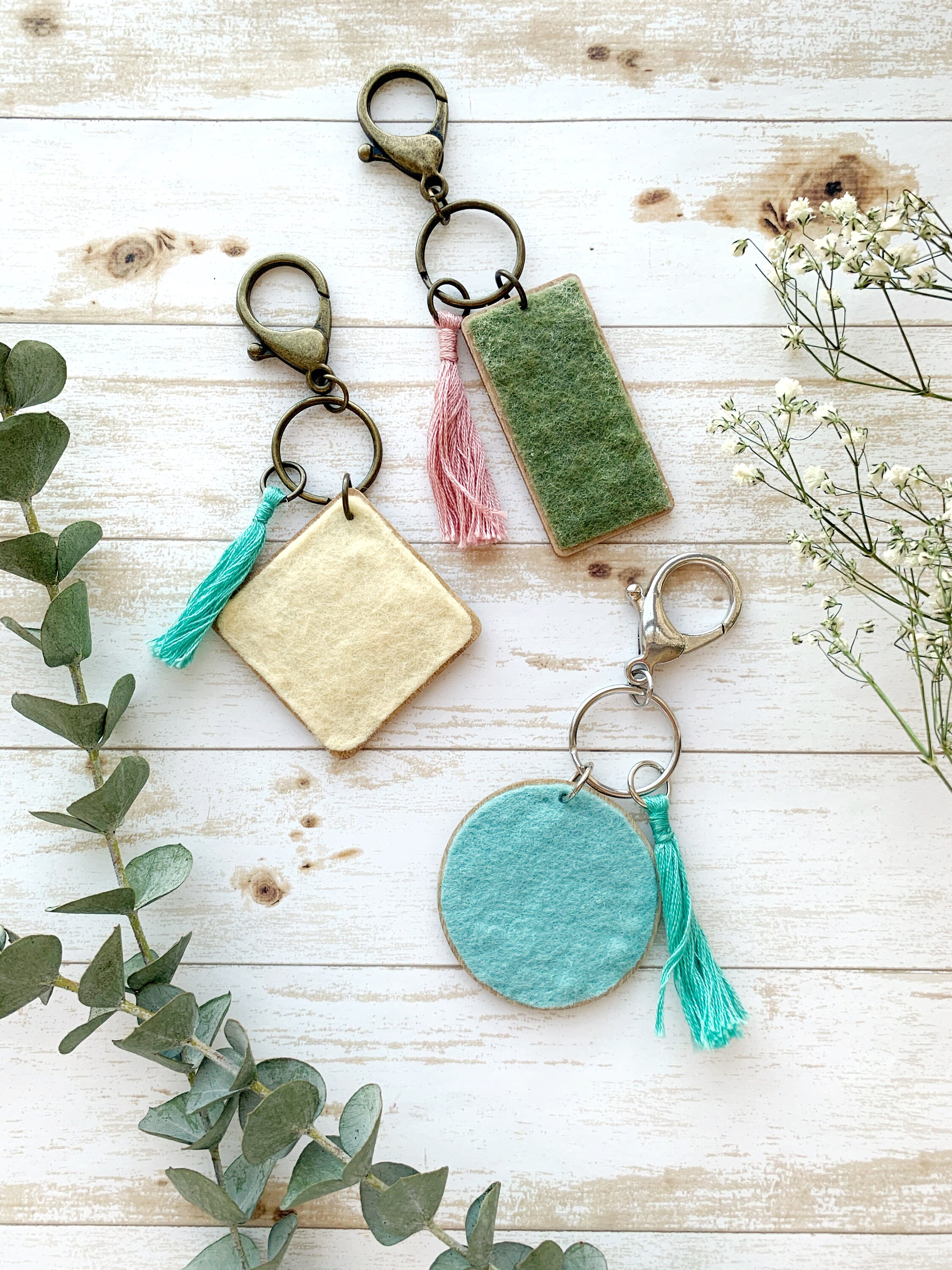 Wooden Cross Stitch Keychain Keychain with Tassel Etsy