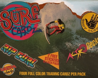 SURF CARDZ Box Body Glove Rip Curl Johnny Monster Gotcha Billabong Surfer Collectible Card Skateboard 1980s 1990s OP Sundek Surfboard