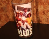 Dallas (1980) Drinking Glass Television Show Promo JR Ewing Oil Dallas TV Show 1980s I Shot Larry Hagman J.R. Barbara Bel Geddes Jim Davis