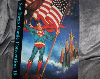 San Diego Comic Con (1988) Program Superman Batman Wonder Woman AQUAMAN Akira 1980s Mini Comic Book Convention Guide DC Justice League