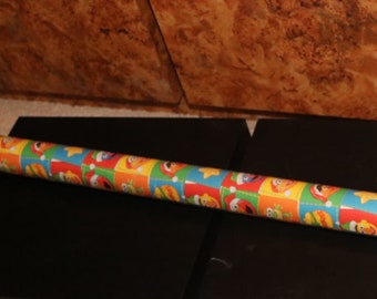 Sesame Street Gift Wrap for Kid Parties Vintage 1980s Christmas Jim Henson Bert Ernie Big Bird Cookie Monster Oscar the Grouch Elmo