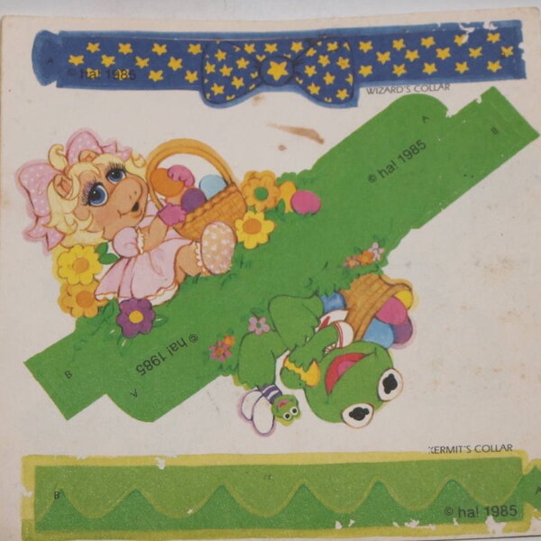 MUPPETS por HA! Finger Puppets Vintage 1985 Jim Henson Miss Piggy Kermit la rana Fozzie