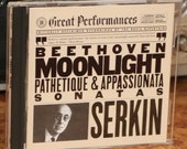 Serkin Beethoven CD (1983) Moonlight Pathetique Appassionata Sonatas Classical Music Orchestra Vintage 1980s Piano