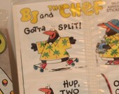 Kid Cuisine BJ and the Chef (1988) Mini Comic Stickers - Lot of 2 Different 1980s Premiums