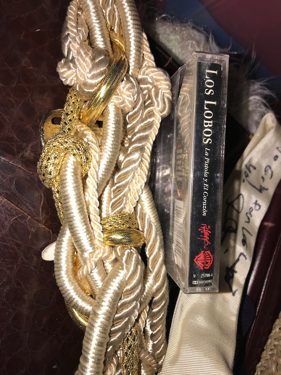 Carolyn Tanner Designer Inc Belt Autographed by Los Lobos (1987) Signed Designer Belt La Bamba With Cassette