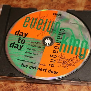 e Evelyn Champagne King CD Day to Day (1989) Promo CD Single Autographed Signed Compact Disc Vintage 1980s Post Disco Dance Music