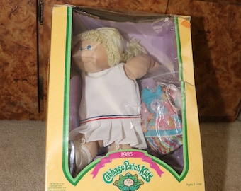 CABBAGE PATCH DOLL Kids (1985) Xavier Roberts Cheerleader Blonde Hair Ponytails Extra "I Love cpk" Outfit Vintage 1980s