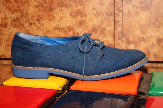 GAP Oxfords Blue Suede Disco Dance Dress Shoes 7 Women USA Vintage  1970s-1980s - Etsy