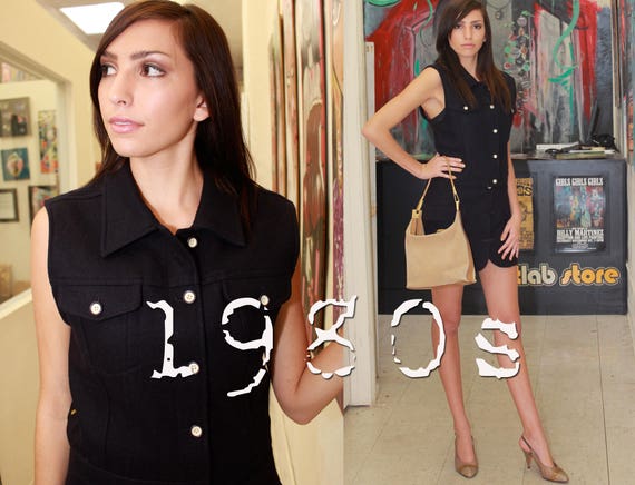 1980s jean skirt outfit