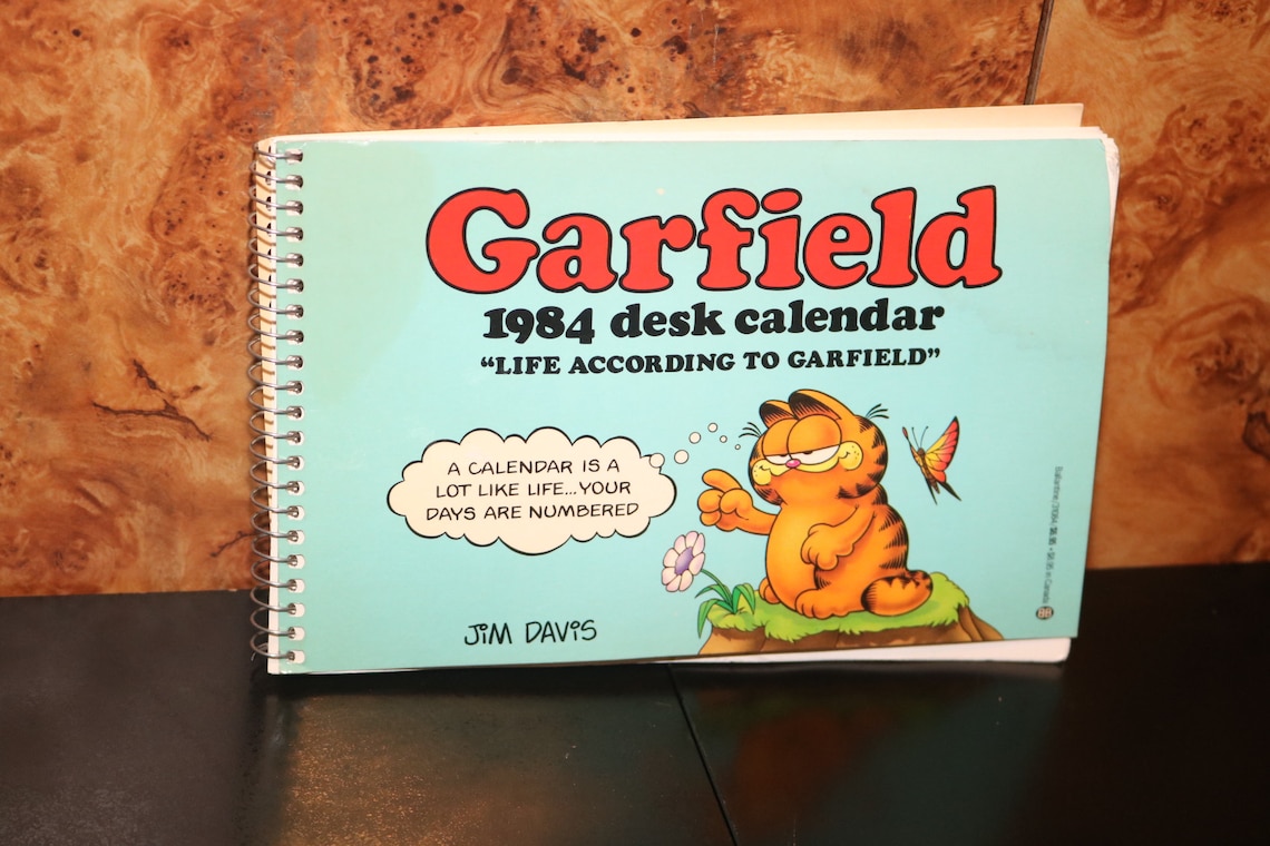Garfield 1984 Desk Calendar Comic Book Strip Cat Cartoon | Etsy Garfield 1984 Desk Calendar Comic Book Strip Cat Cartoon | Etsy
