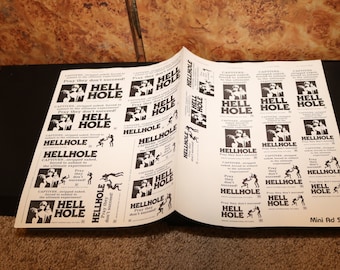 Hell Hole Film (1985) Mini Ad Sheet vintage 80s Promo Poster Ray Sharkey Judy Landers Marjoe Gortner Edy Williams Mary Woronov Hellhole