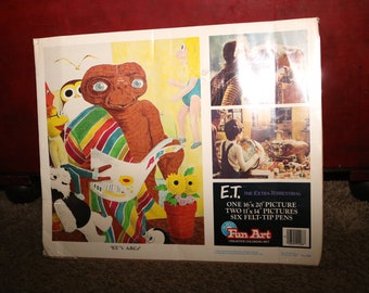 E.T. Fun Art Creative Coloring Set Pictures New Extra-Terrestrial Elliott Steven Spielberg Science Spell 1982 and Speak 1980s Drew Barrymore