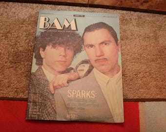 SPARKS Ron + RUSSELL Mael BAM 1983 Music Magazine Poster 1980s Vintage