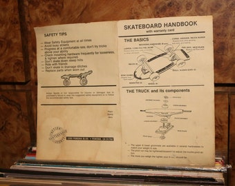 e Action Sports Skateboard Instructies Vintage 1980s Handboek Kamikaze Wielen