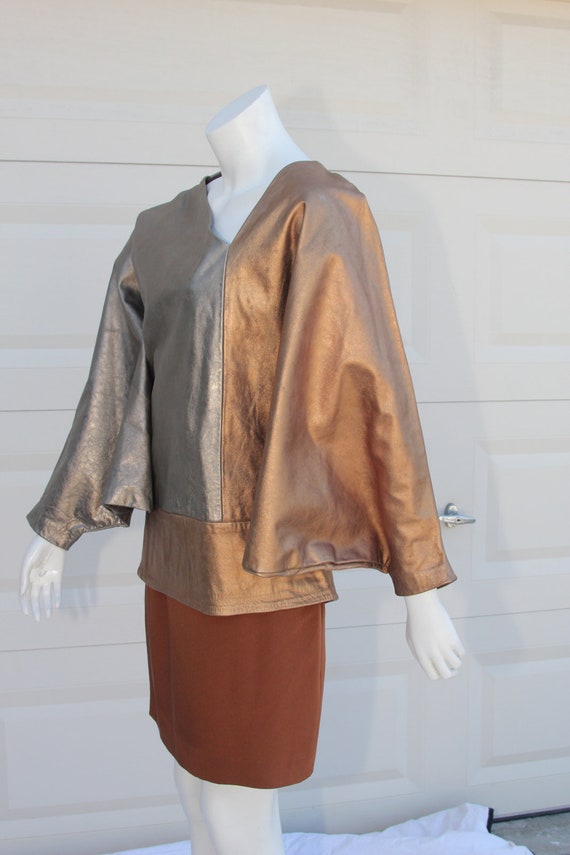 DISCO Shawl Cloak Mantel Custom Couture Gold/Copp… - image 10
