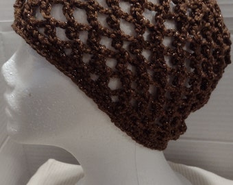 Fancy glam Juliette cap, cafe brown sparkle