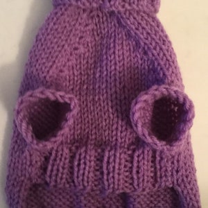Knitted Dog Sweater , small, 12&quot; long, lavender