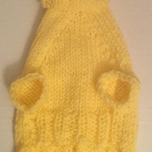 Knitted Dog Sweater , small, 12&quot; long, bright yellow