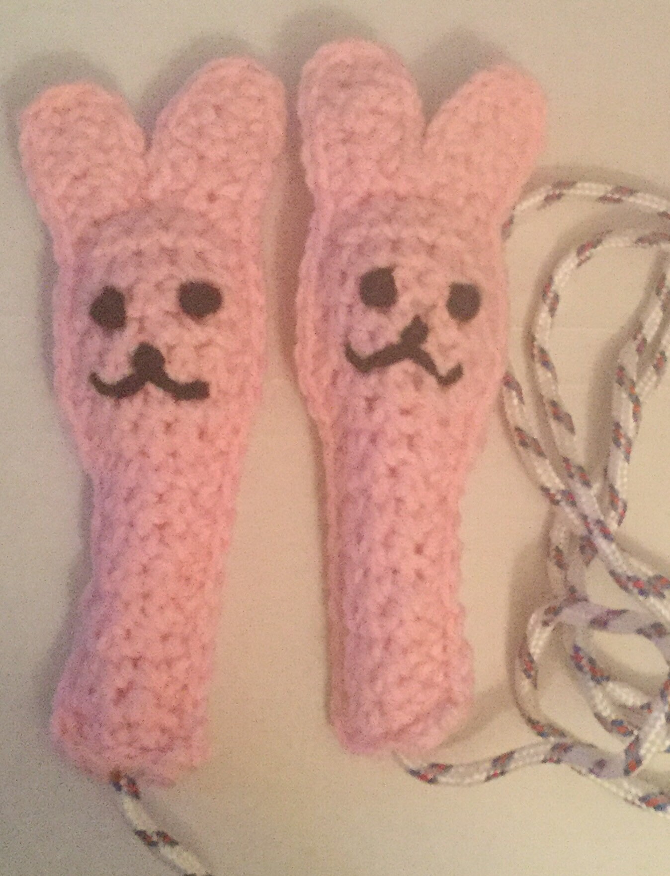 Bunny jump rope handles , handmade