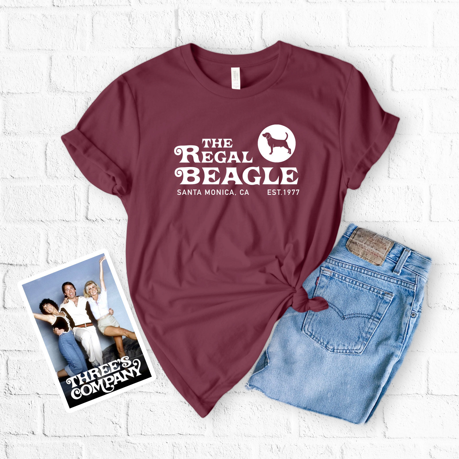 The Regal Beagle TShirt Threes Company Shirt John Ritter Etsy