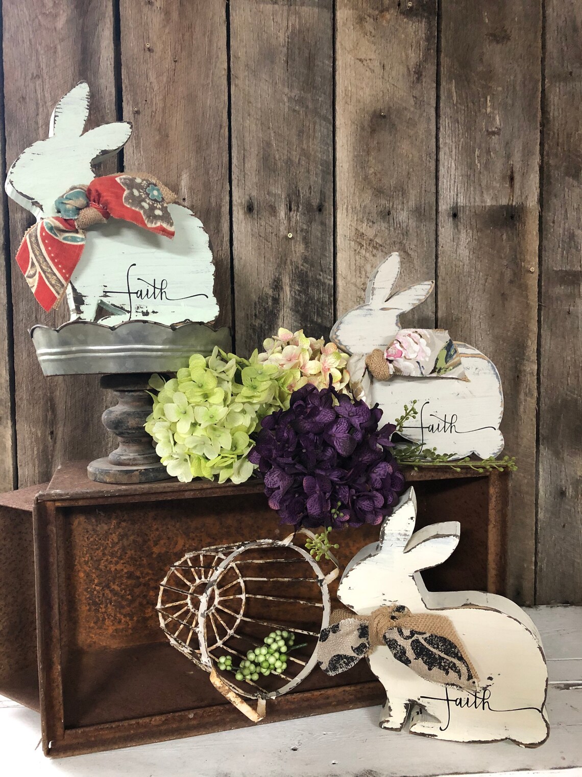 Bunny Rabbit Home Decor Reclaimed Wood Easter Decor Wood Etsy