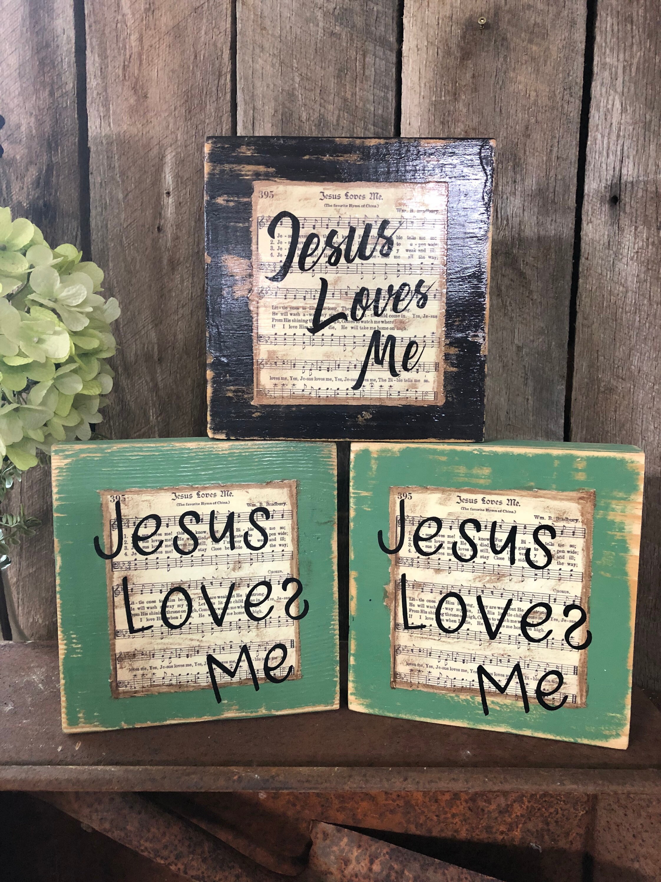Jesus Loves Me Hymn Sign Inspirational Sign Nursery Baby - Etsy