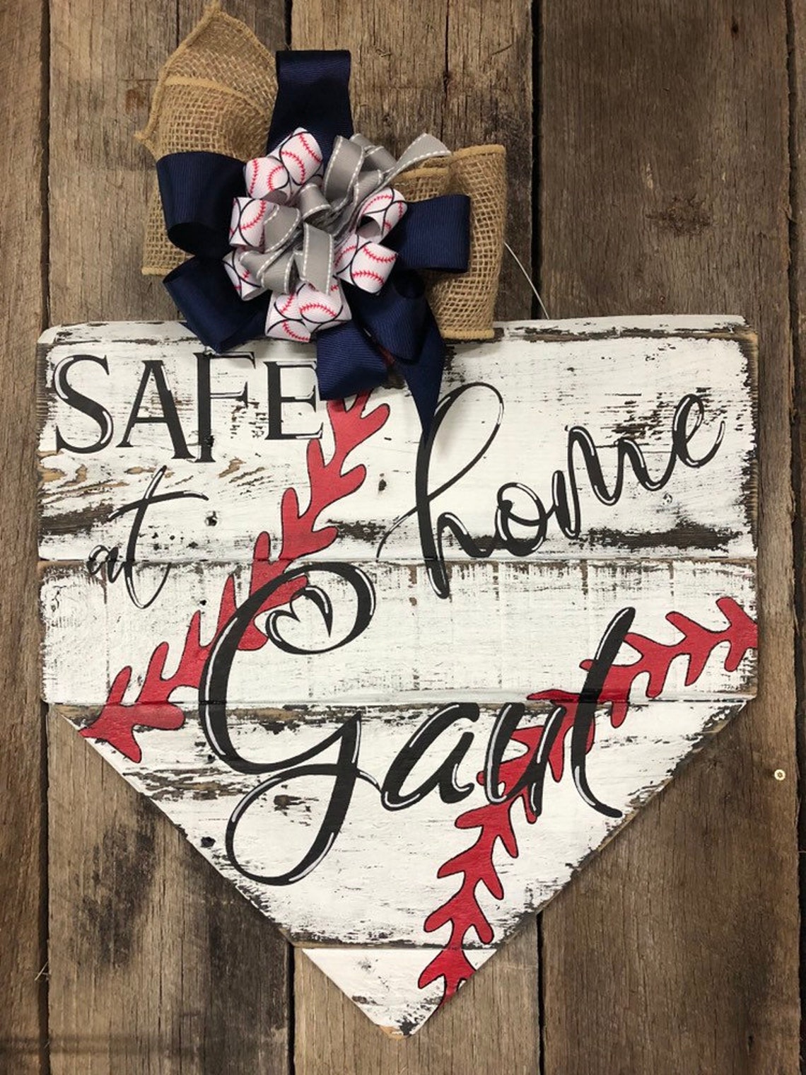 Baseball Door Hanger Baseball Sign Baseball Decor Summer Etsy